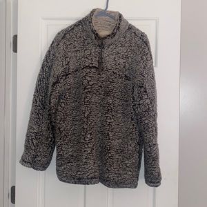 Fuzzy oversized quarter zip up